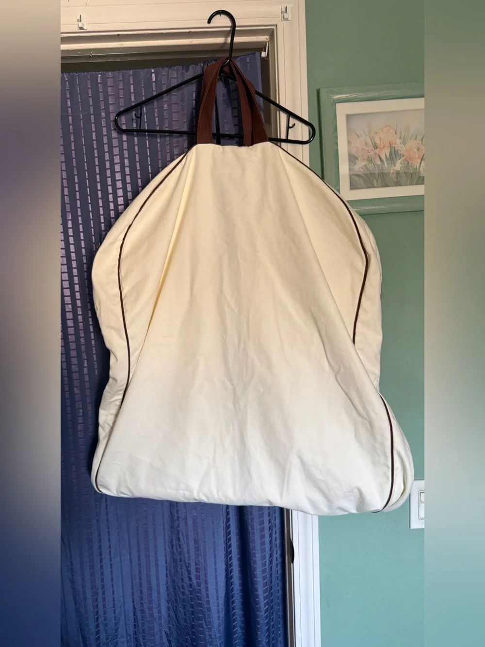 Hermès Garment Bag Travel Suit Cover 60” Foldable Ivory Brown Logo